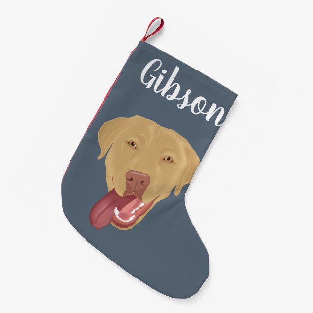Personalized Dudley Labrador Christmas Small Christmas Stocking (Front (Hanging))