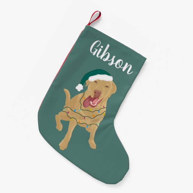 Personalized Dudley Labrador Christmas Small Christmas Stocking (Front (Hanging))