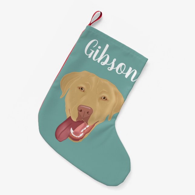 Personalized Dudley Labrador Christmas Small Christmas Stocking (Front (Hanging))