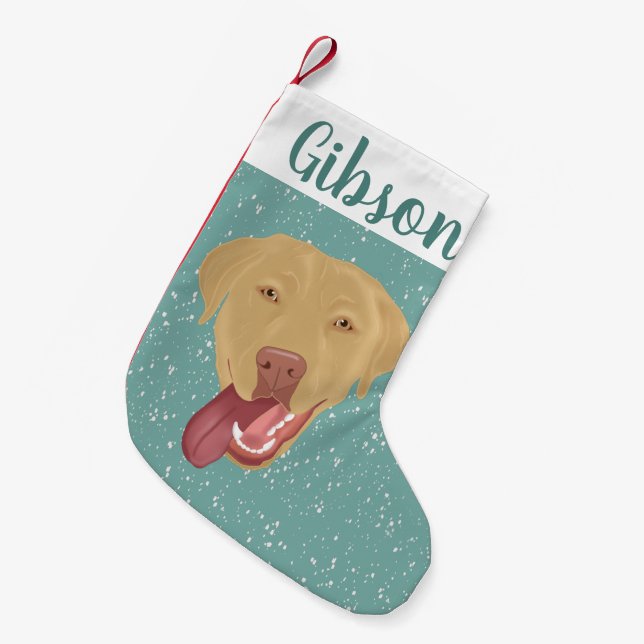 Personalized Dudley Labrador Christmas Small Christmas Stocking (Front (Hanging))