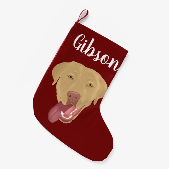 Personalized Dudley Labrador  Small Christmas Stocking (Front (Hanging))