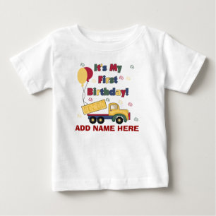 Personalized Dump Truck 1st Birthday Tshirt