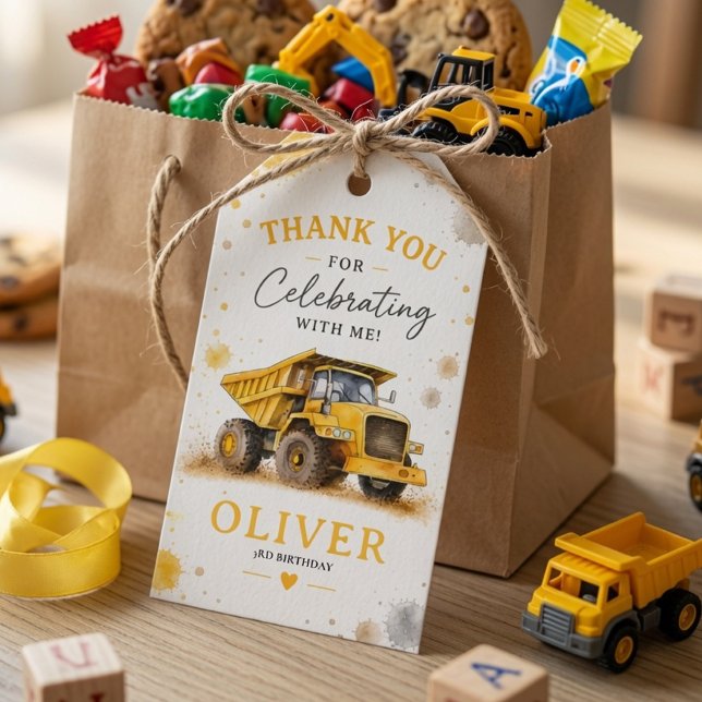 Personalized Dump Truck Birthday  Gift Tags (Creator Uploaded)