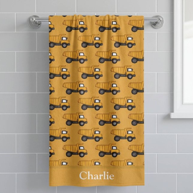 Personalized Dump Truck Kids Beach Towel (Creator Uploaded)