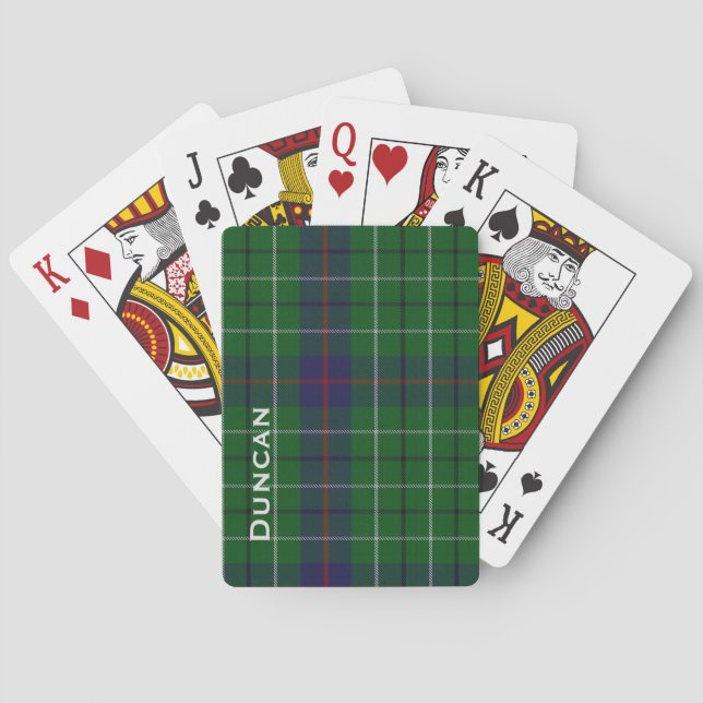 Personalized Duncan Tartan Plaid Playing Card Deck (Back)