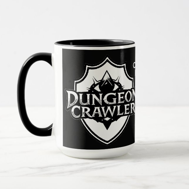 Personalized Dungeon Crawler Black And White Mug (Left)