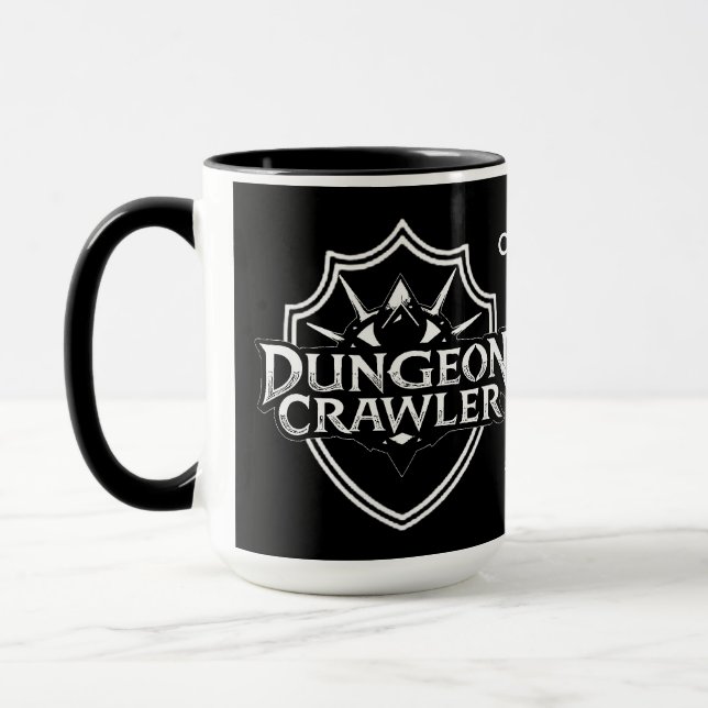 Personalized Dungeon Crawler Black Mug (Left)