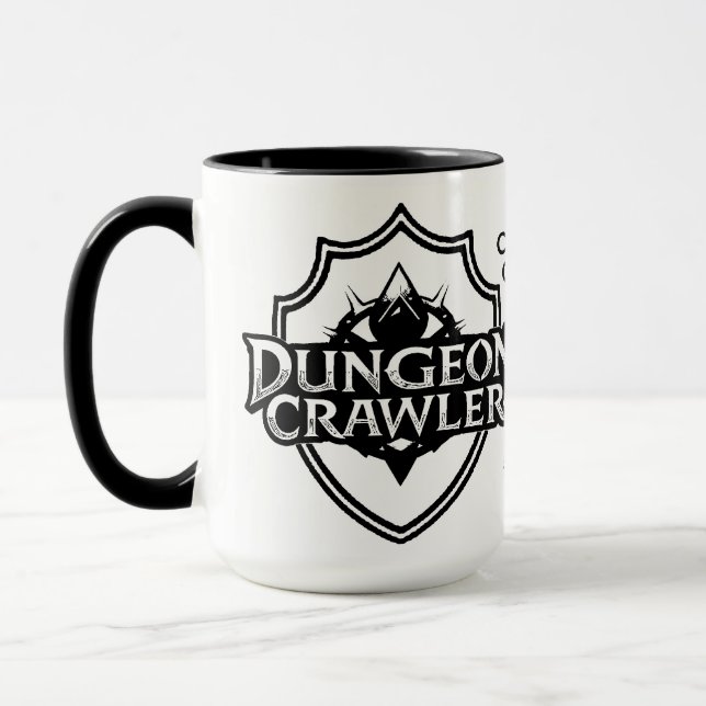 Personalized Dungeon Crawler White And Black Mug (Left)