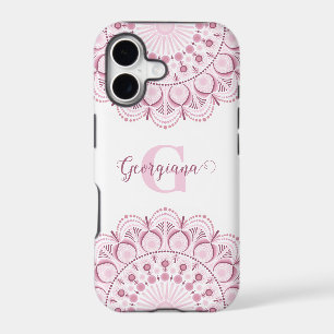 Personalized Dusky Rose Confetti Lace Dot Mandala