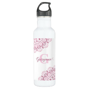 Personalized Dusky Rose Confetti Lace Dot Mandala 710 Ml Water Bottle