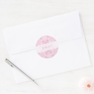 Personalized Dusky Rose Grand Millennial Mandala Classic Round Sticker