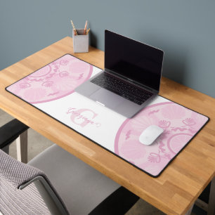 Personalized Dusky Rose Grand Millennial Mandala Desk Mat