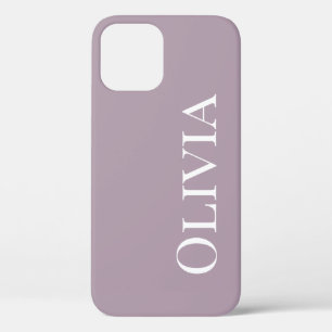 Personalized Dust Lavender Modern Typography iPhone 12 Pro Case
