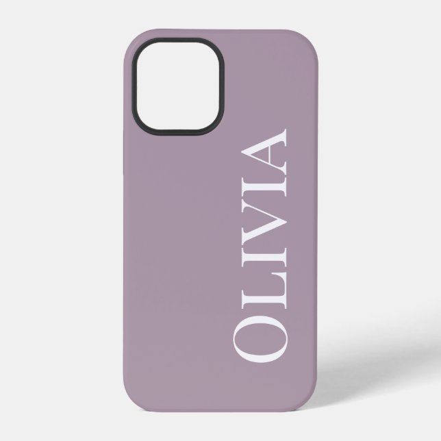 Personalized Dust Lavender Modern Typography iPhone Case (Back)