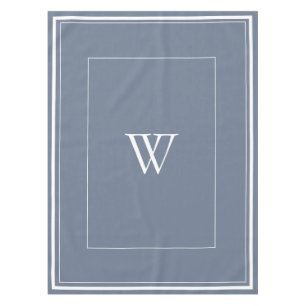 Personalized dusty blue initial  tablecloth