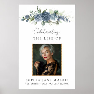 Personalized Dusty Blue Memorial Welcome Poster