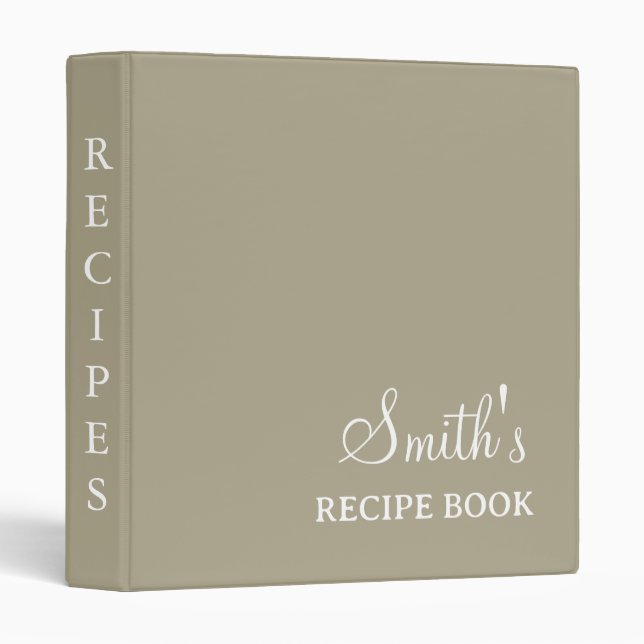 Personalized Dusty Blue Minimalist Modern Monogram Binder (Front/Spine)