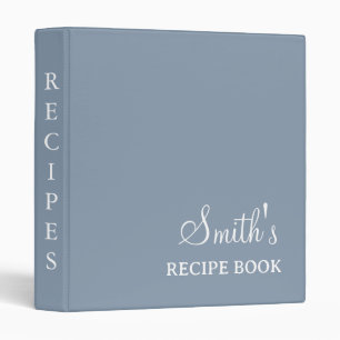 Personalized Dusty Blue Minimalist Modern Monogram Binder
