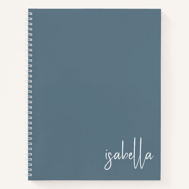 Personalized Dusty Blue Spiral Notebook (Front)