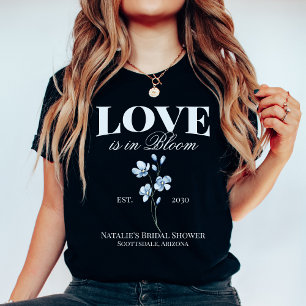 Personalized Dusty Blue Wildflower Bridal Shower T-Shirt