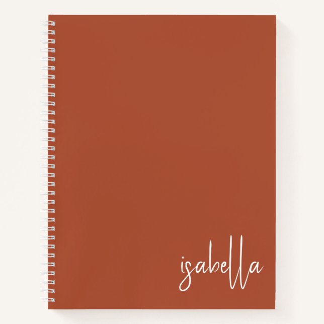 Personalized Dusty Burnt Orange Notebook (Front)