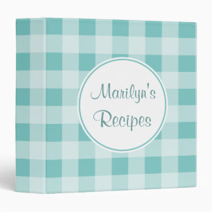 Personalized Dusty Gingham Recipe Binder