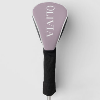 Personalized Dusty Lavender Modern Typography Golf Head Cover