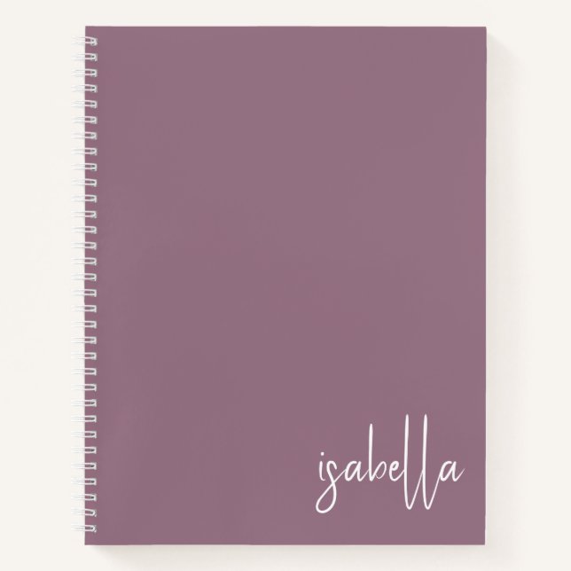 Personalized Dusty Lilac Spiral Notebook (Front)