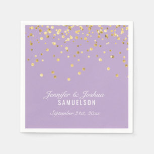 Personalized DUSTY MAUVE Gold Confetti Wedding Napkin