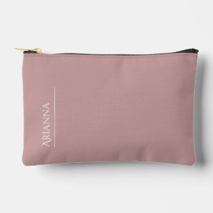 Personalized dusty pink accessory pouch