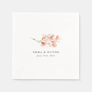 Personalized Dusty Pink Floral Wedding Napkins