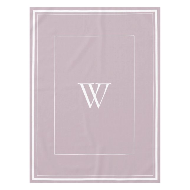 Personalized dusty pink initial  tablecloth (Front)
