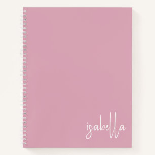 Personalized Dusty Pink Spiral Notebook