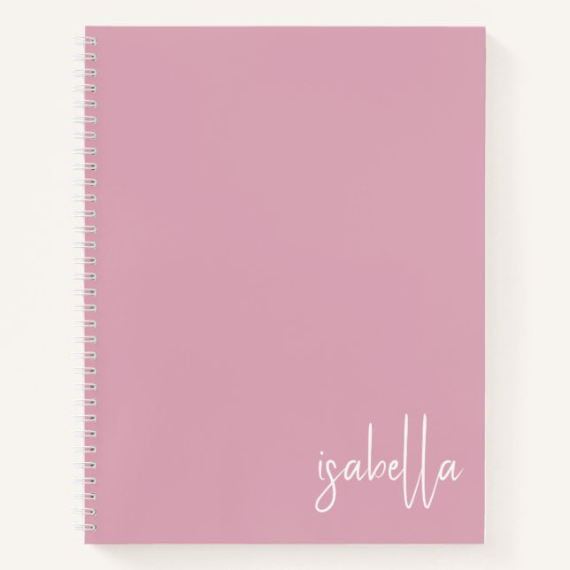 Personalized Dusty Pink Spiral Notebook (Front)