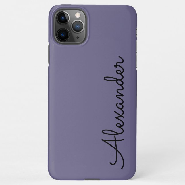 Personalized Dusty Purple Mauve Handwritten BUDGET iPhone Case (Back)