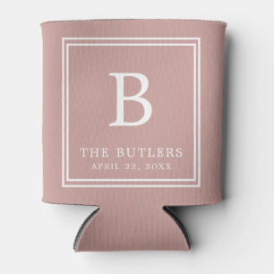 Personalized Dusty Rose/Blush Wedding Can Cooler