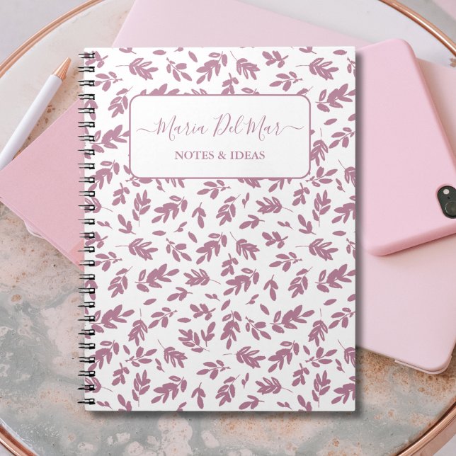 Personalized Dusty Rose Botanical Notebook (Creator Uploaded)