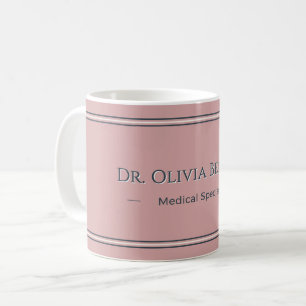 Personalized Dusty Rose Charcoal Name Mug Gift
