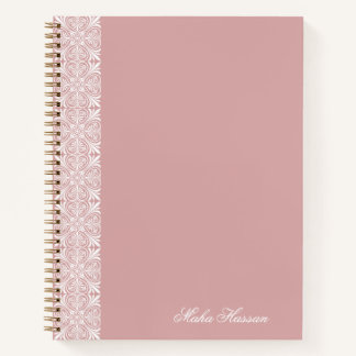 Personalized Dusty Rose Geometric Floral Print  Notebook