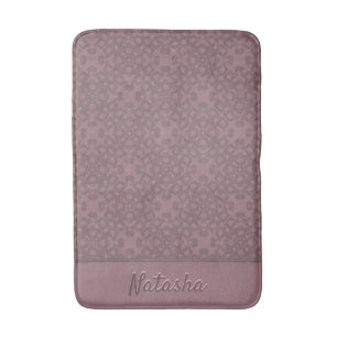 Personalized Dusty Rose Pattern Bath Mat