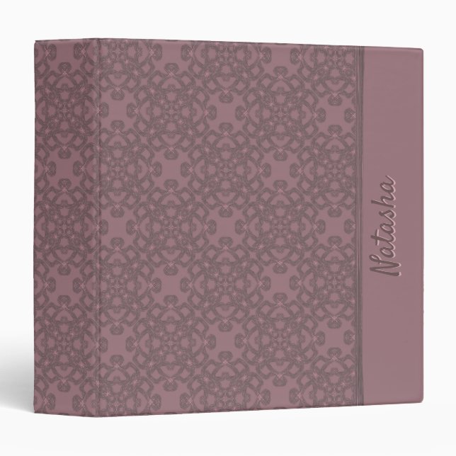 Personalized Dusty Rose Pattern Binder (Front/Spine)