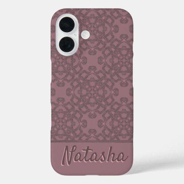 Personalized Dusty Rose Pattern Case-Mate iPhone Case (Back)