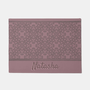 Personalized Dusty Rose Pattern Doormat