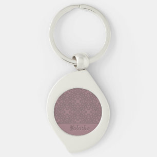 Personalized Dusty Rose Pattern Keychain