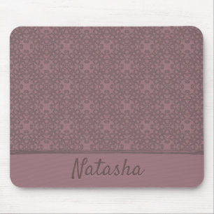 Personalized Dusty Rose Pattern Mouse Pad