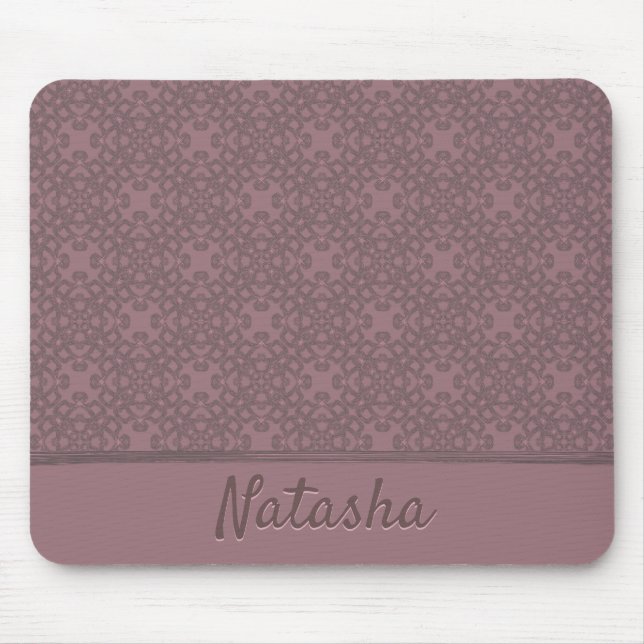 Personalized Dusty Rose Pattern Mouse Pad (Front)