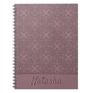 Personalized Dusty Rose Pattern Notebook