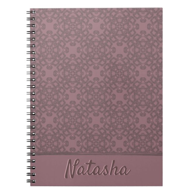 Personalized Dusty Rose Pattern Notebook (Front)