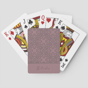 Personalized Dusty Rose Pattern Playing Cards