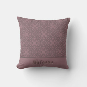 Personalized Dusty Rose Pattern Throw Pillow